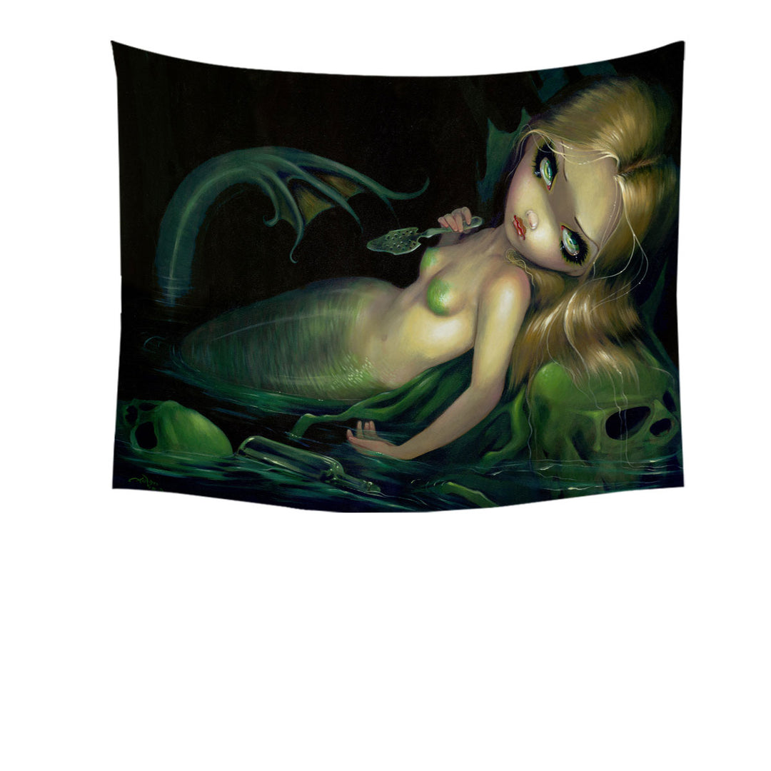 Dark Art the Absinthe Mermaid Tapestry Wall Decor