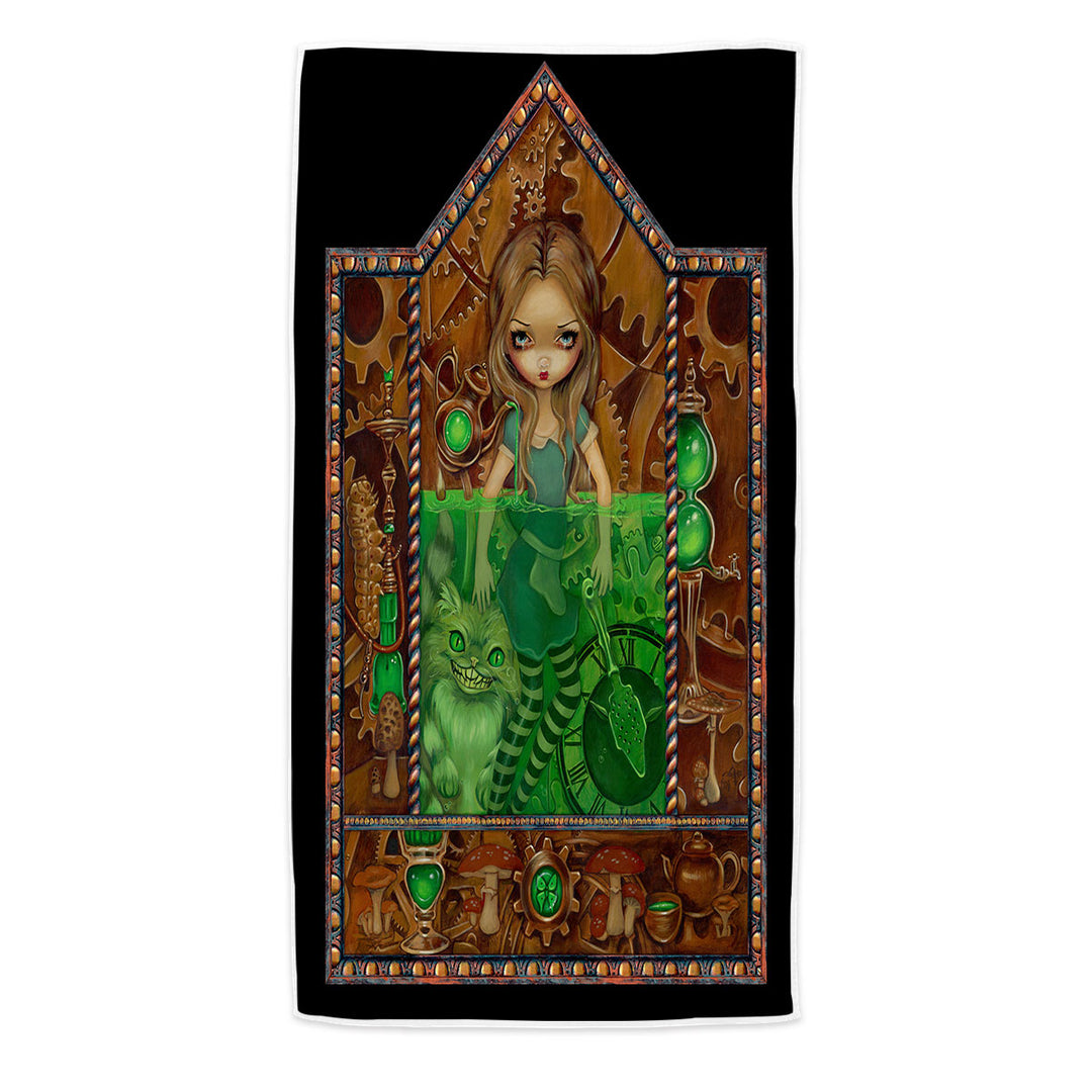 Dark Fantasy Alice in Absinthe Beach Towel