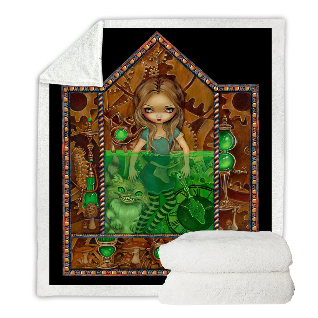 Dark Fantasy Alice in Absinthe Sherpa Blanket