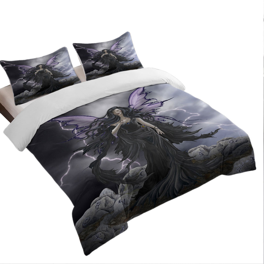 Dark Fantasy Art Black Storm Fairy Coverlets