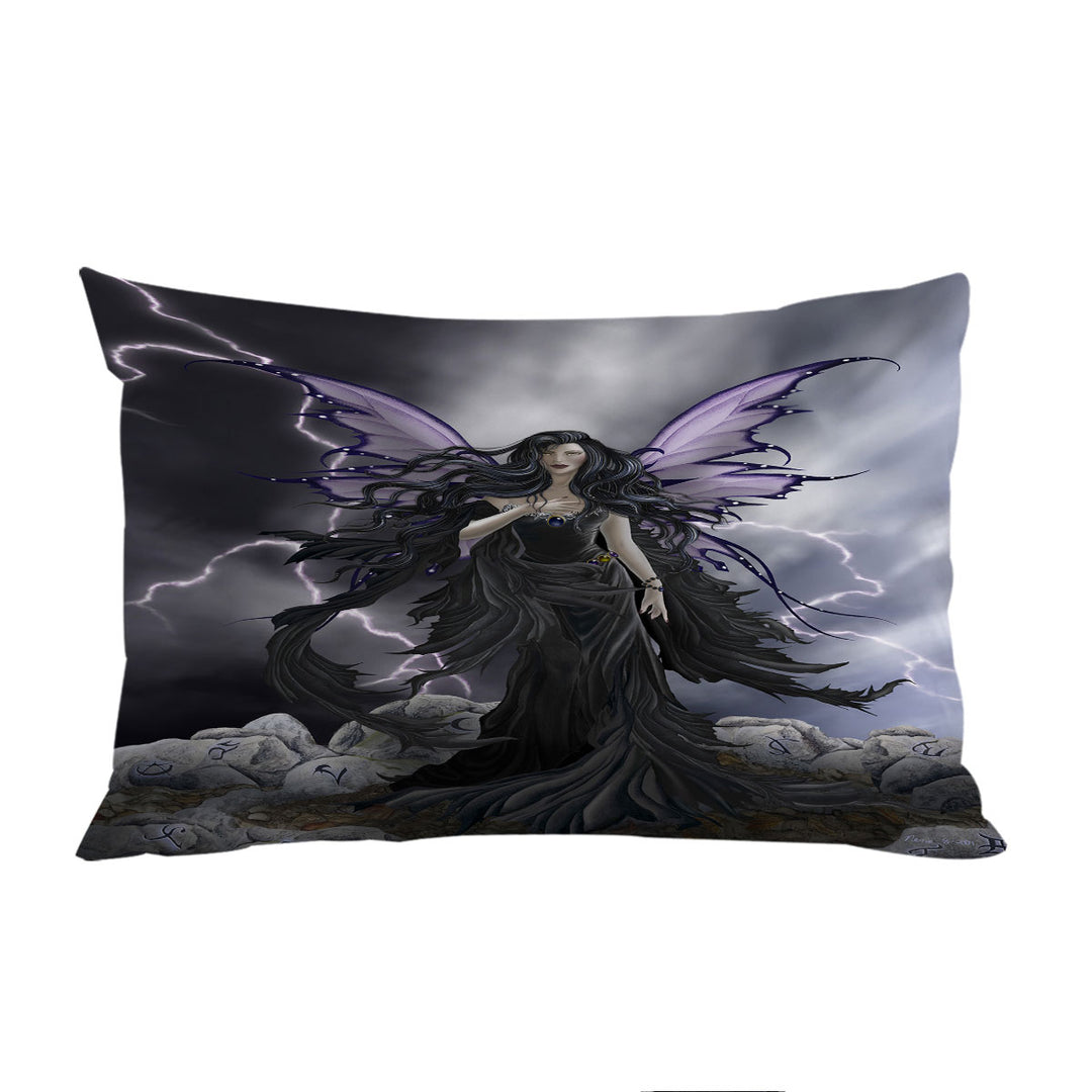 Dark Fantasy Art Black Storm Fairy Pillow Cases