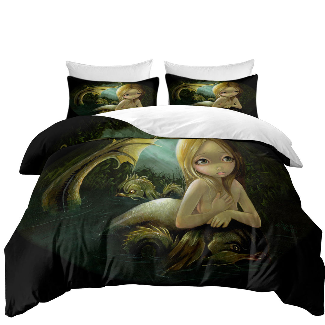 Dark Fantasy Art Mermaid a Certain Slant Of Light California King Duvet Cover