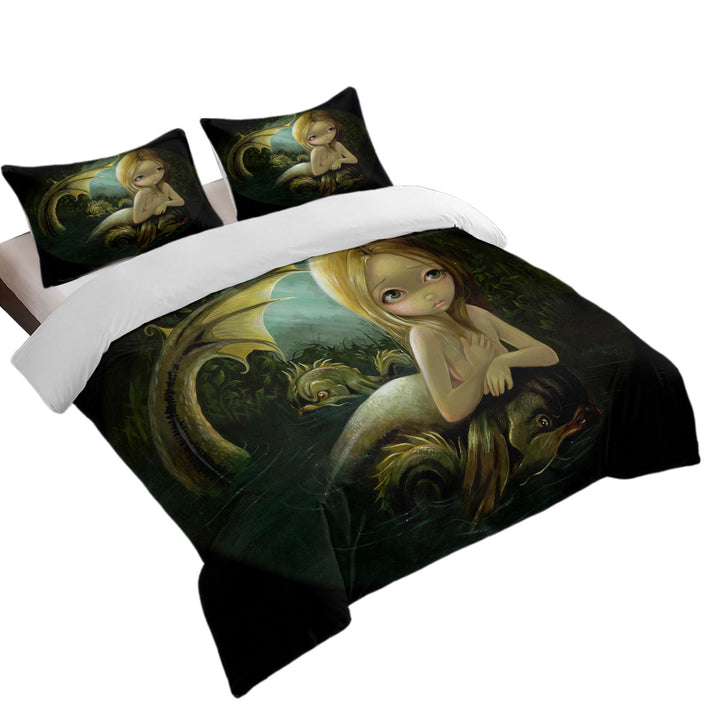 Dark Fantasy Art Mermaid a Certain Slant Of Light Coverlets