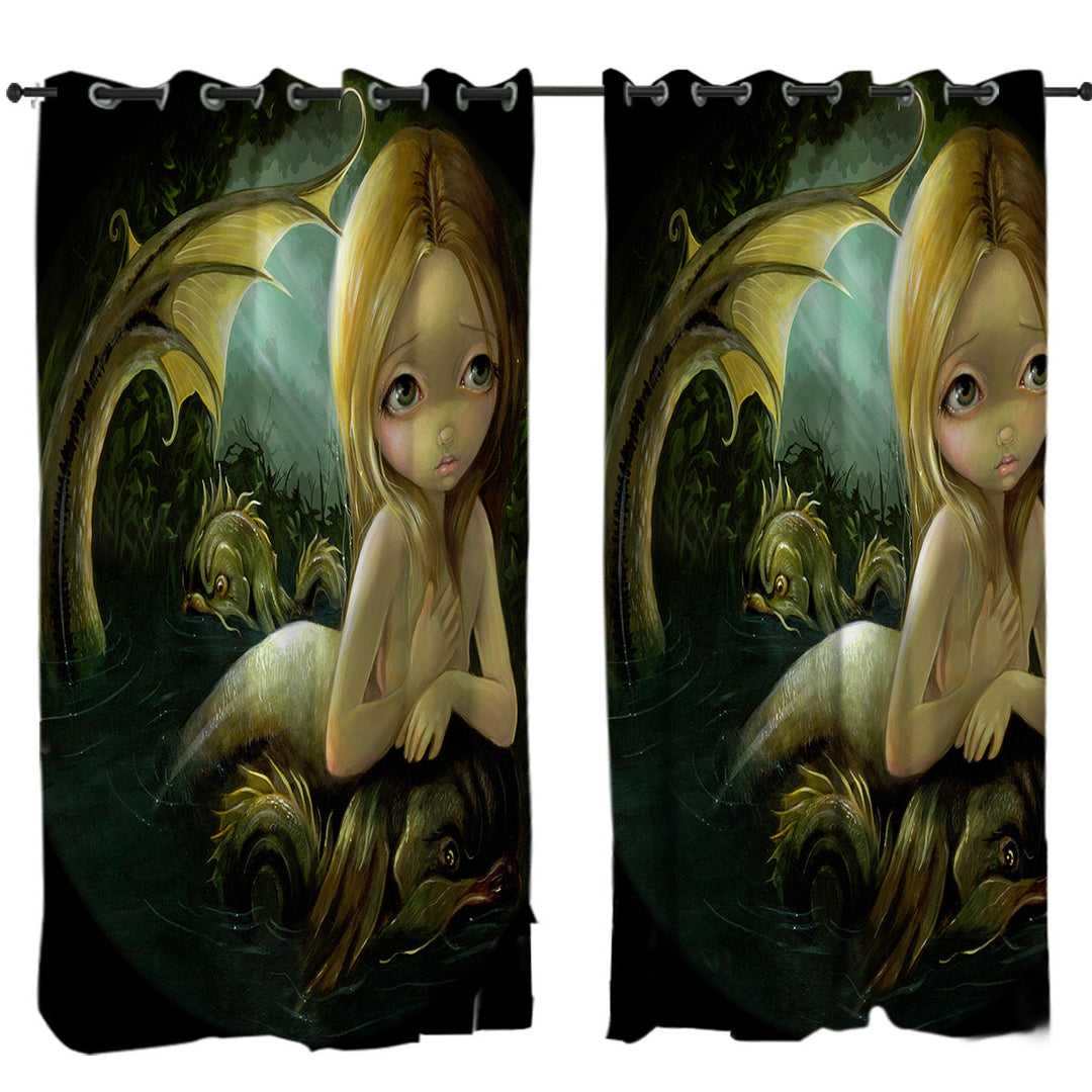 Dark Fantasy Art Mermaid a Certain Slant Of Light Drapes and Curtains