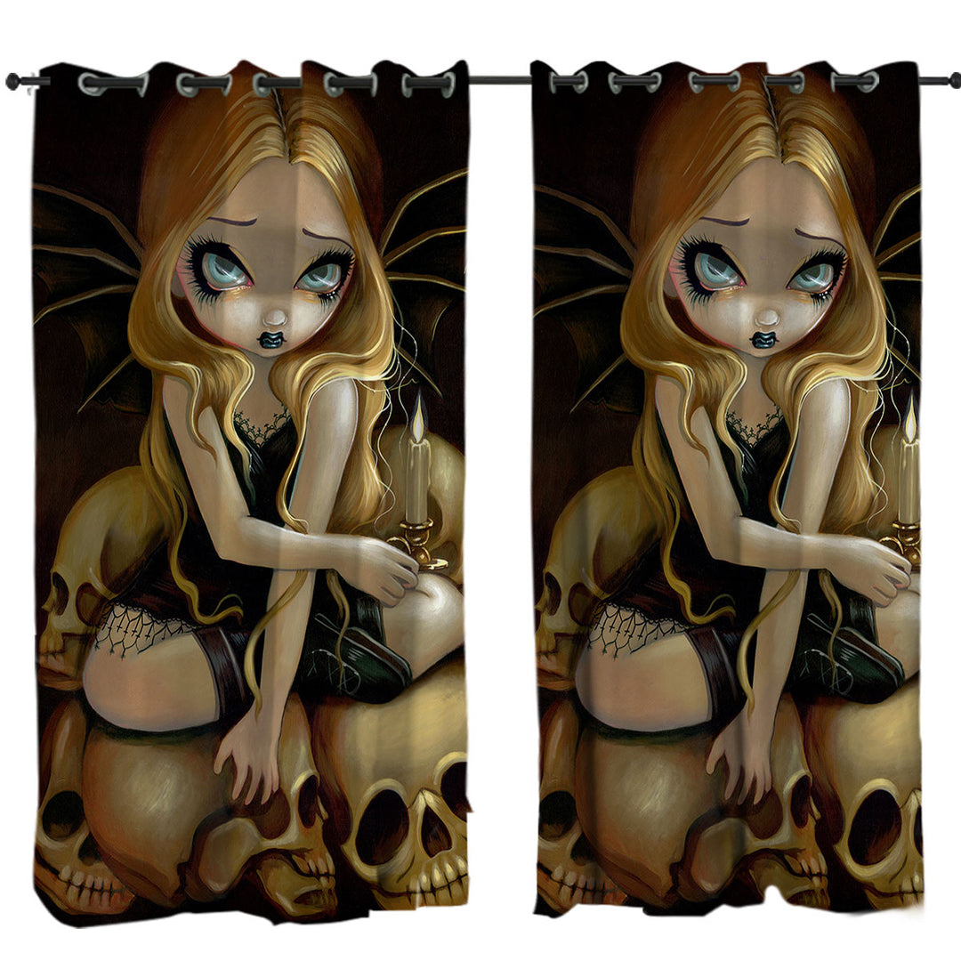 Dark Gothic Art A Candle In The Dark Skulls Fairy Drapery