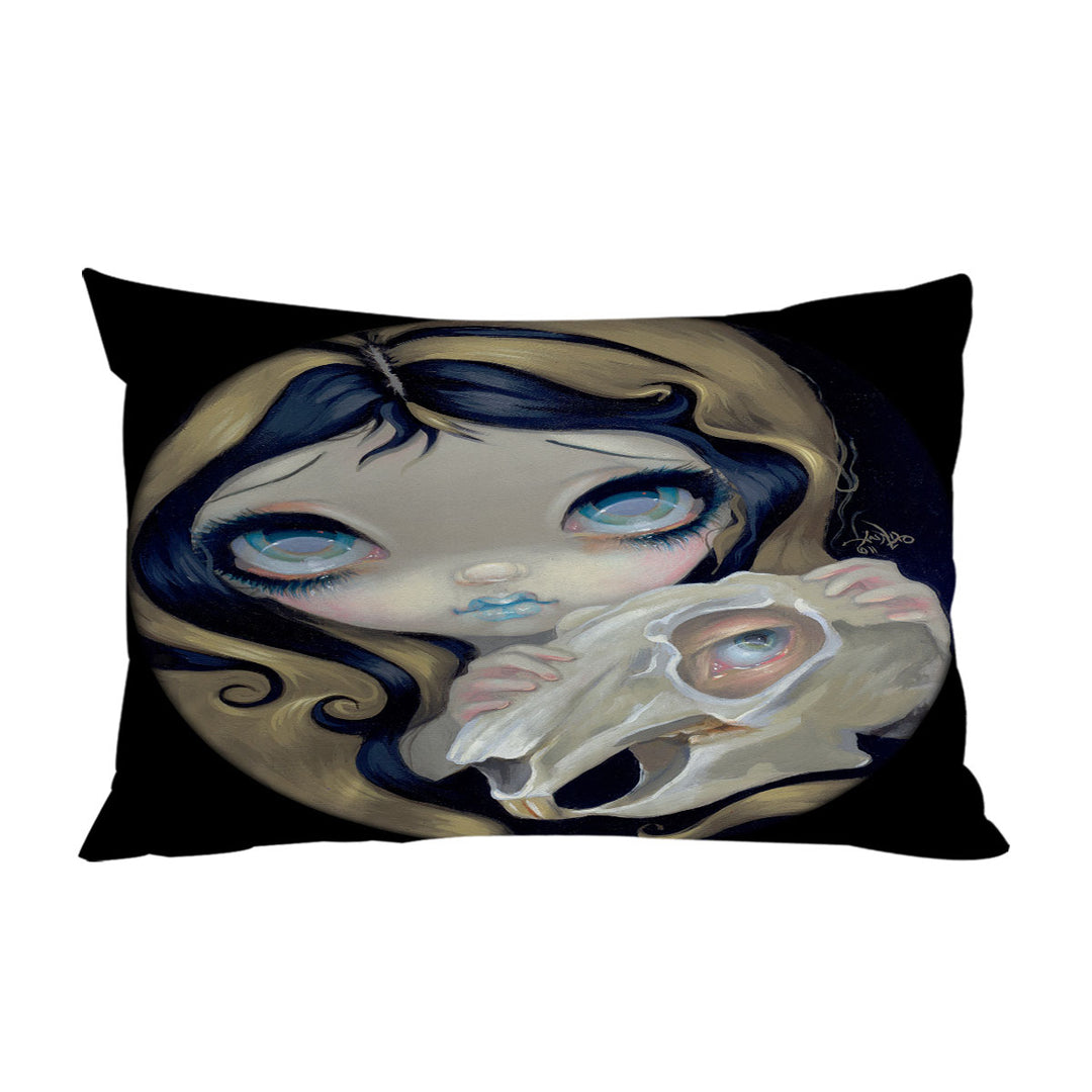 Dark Gothic Art Girl Alice White Rabbit Resurrected Pillow Cases