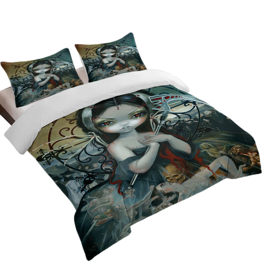 Dark Gothic Art Unseelie Court Death Maiden Duvet Covers