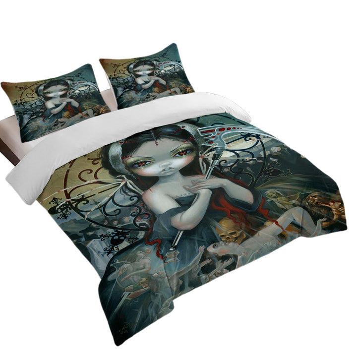 Dark Gothic Art Unseelie Court Death Maiden Duvet Covers