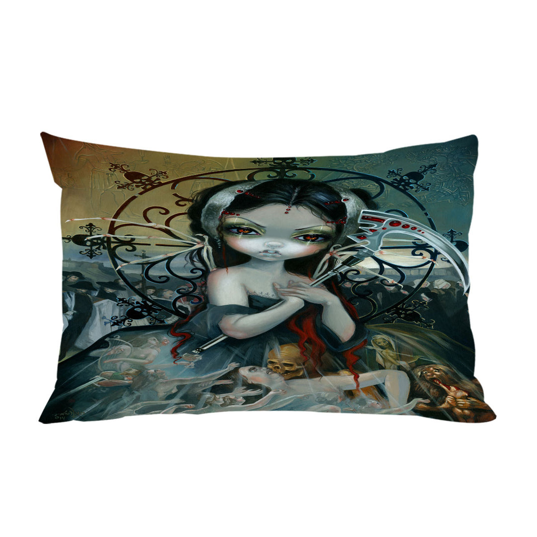 Dark Gothic Art Unseelie Court Death Maiden Pillowcase