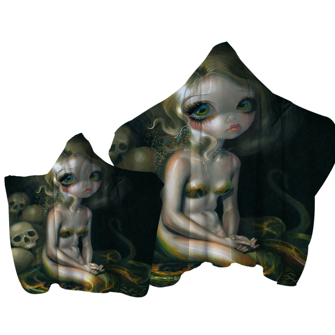 Dark Mythological Art Lamia and Skulls Towel Hoodie