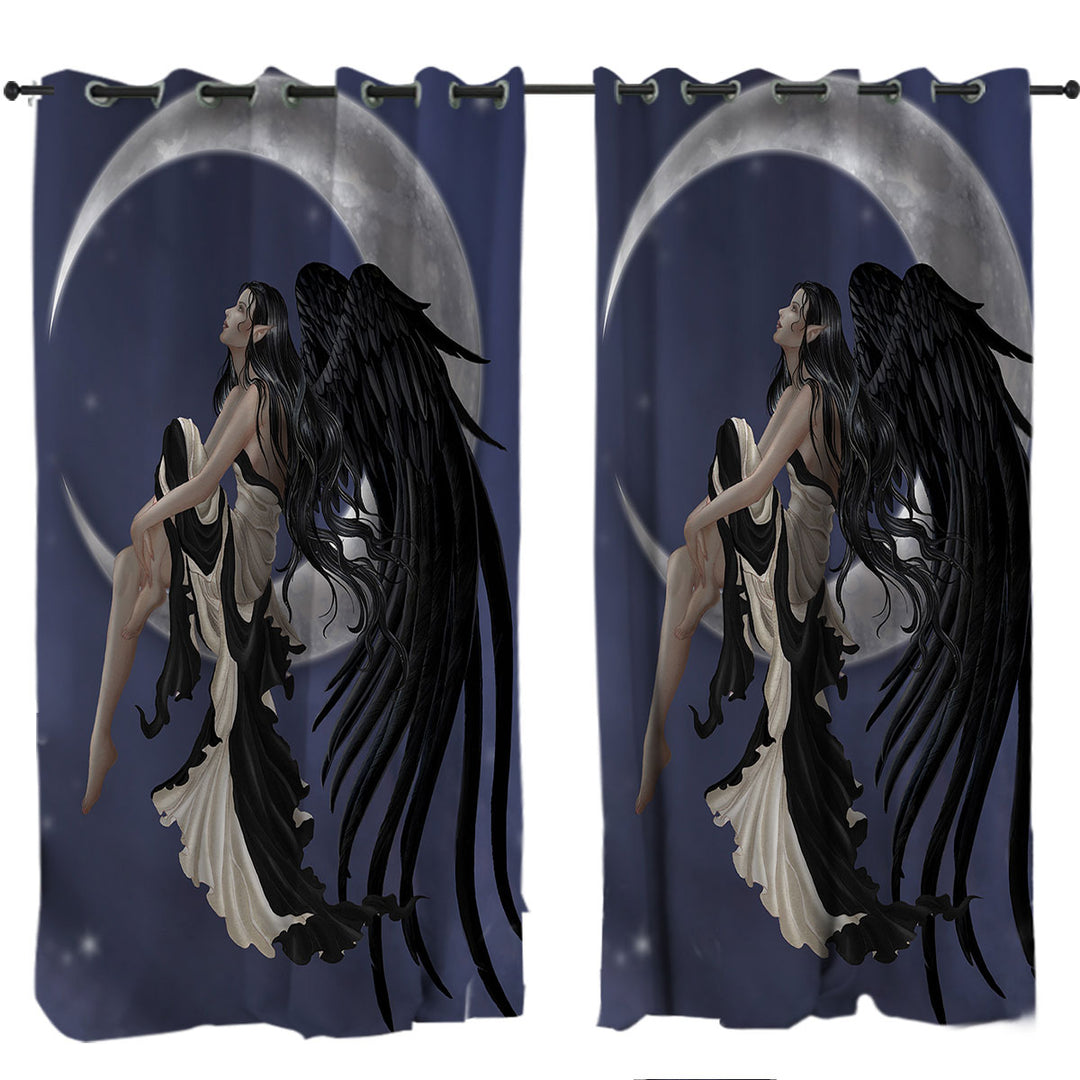 Dark Night Elf Fairy Stargazer on the Moon Curtain