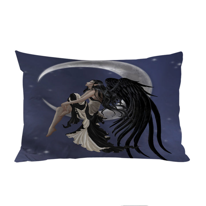 Dark Night Elf Fairy Stargazer on the Moon Pillowcase