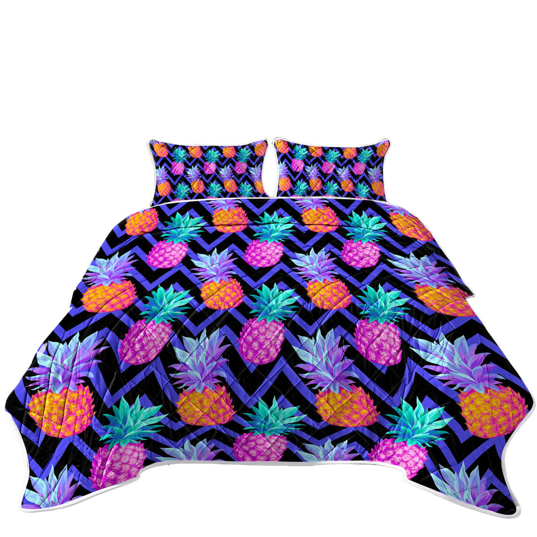 Dark Pineapple over Chevron Quilts