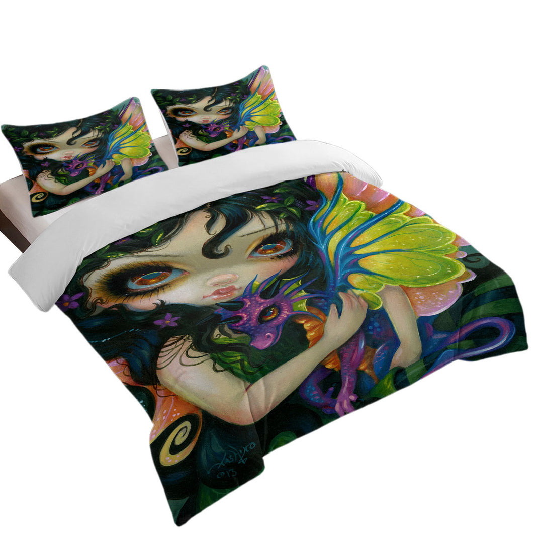 Darling Dragonling Fairy and Purple Cute Dragon Best Duvet Covers