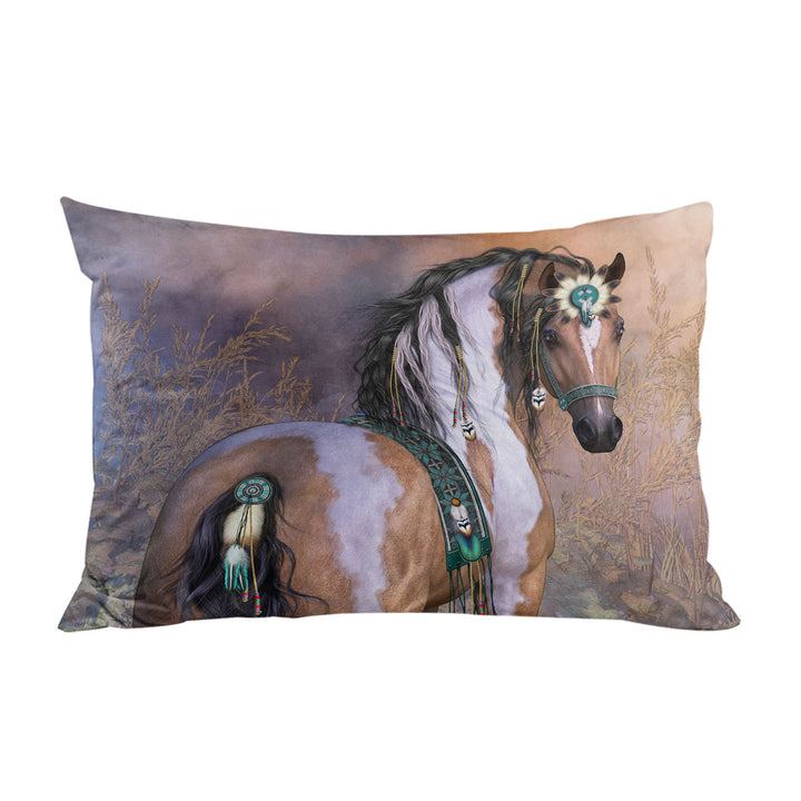 Daughter of the Wind Native American Girl Horse Pillowcases