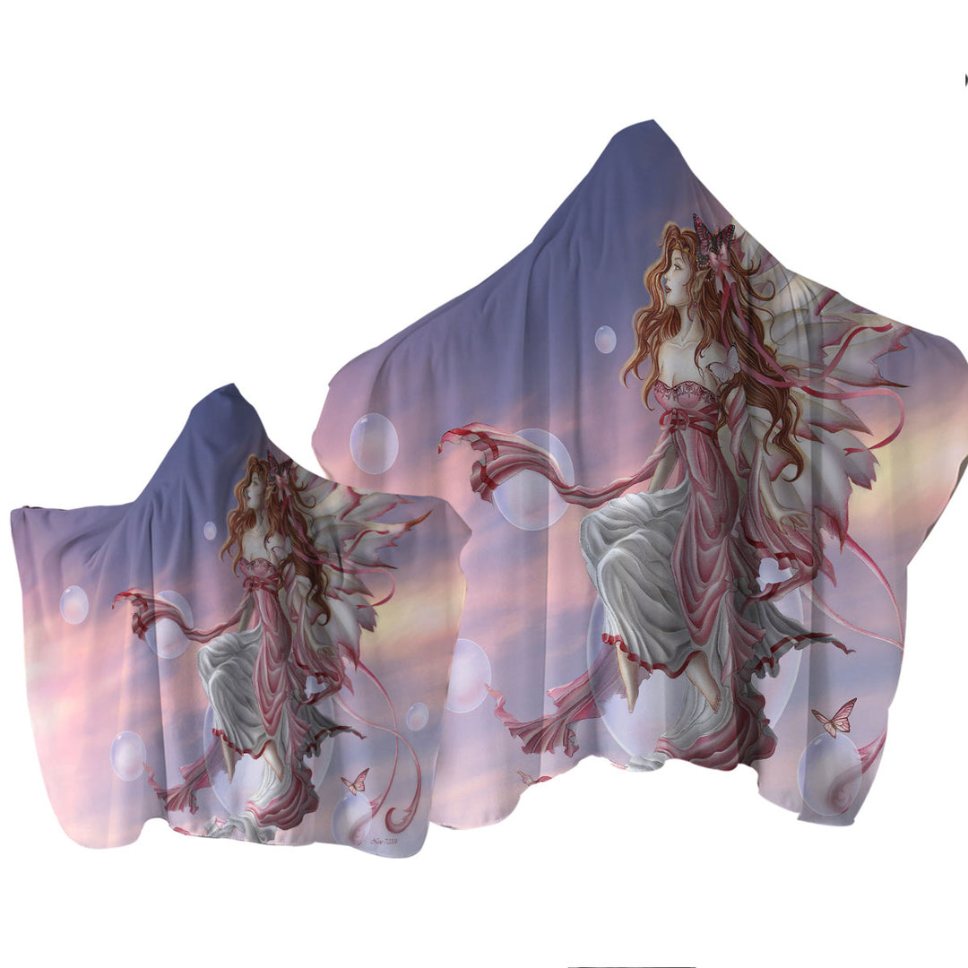 Day Break Fantasy Artwork Sunset Sky Fairy Towel with Hood