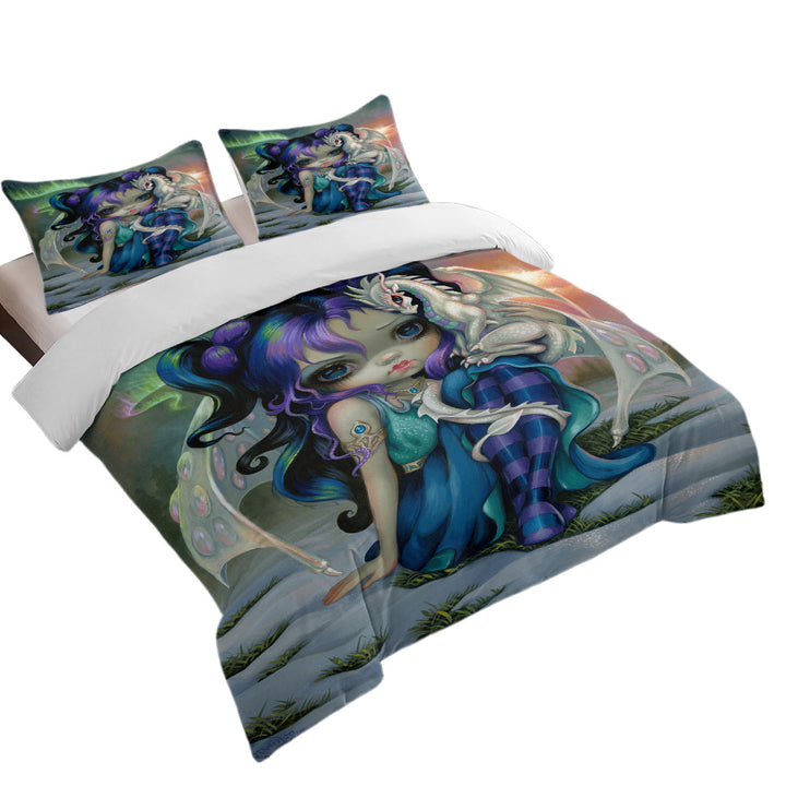 Daybed Covers Sets with Beautiful Aurora Dragon Fairy and Frost Dragonling