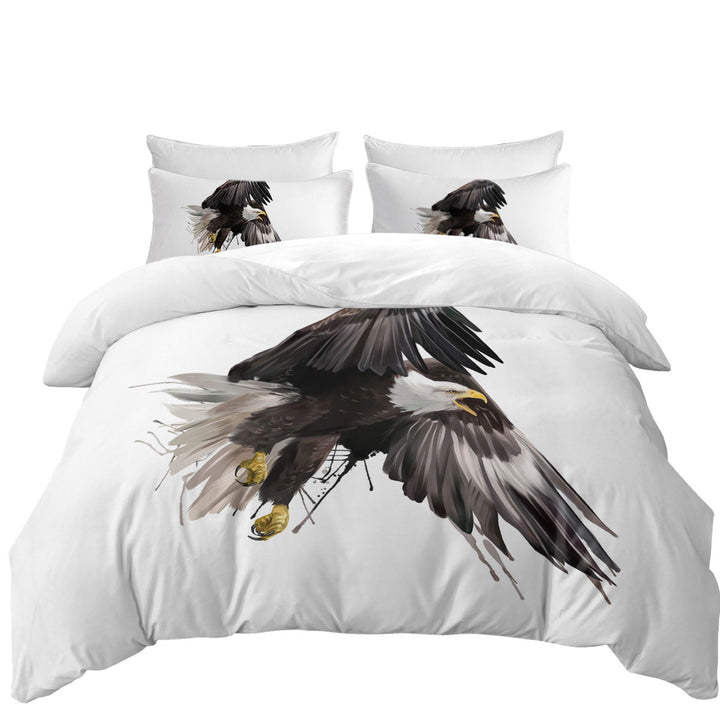 Daybed Covers Sets with Cool Artistic Paint Dripping Strokes Eagle