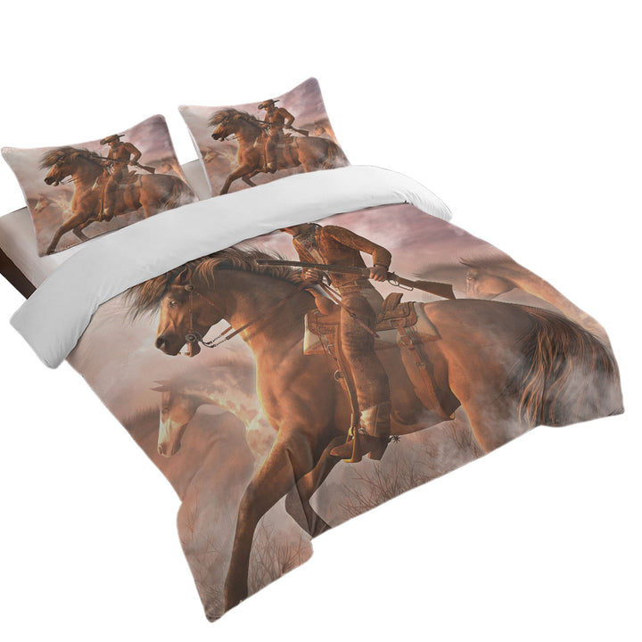 Daybed Covers Sets with Cool Western Horse the Range Rider