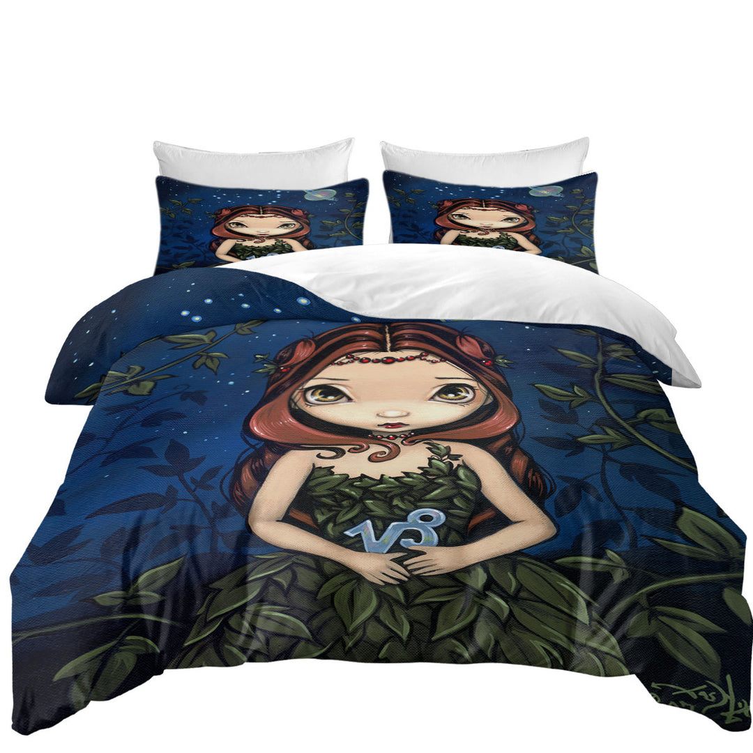 Daybed Covers Sets with Cool Zodiac Art Capricorn Night Girl