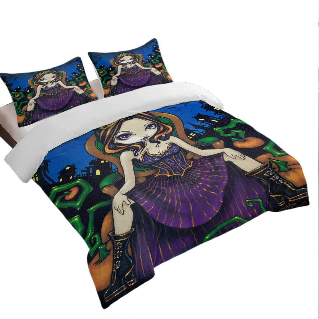 Daybed Covers Sets with Cute Goth Girl Queen of Halloween