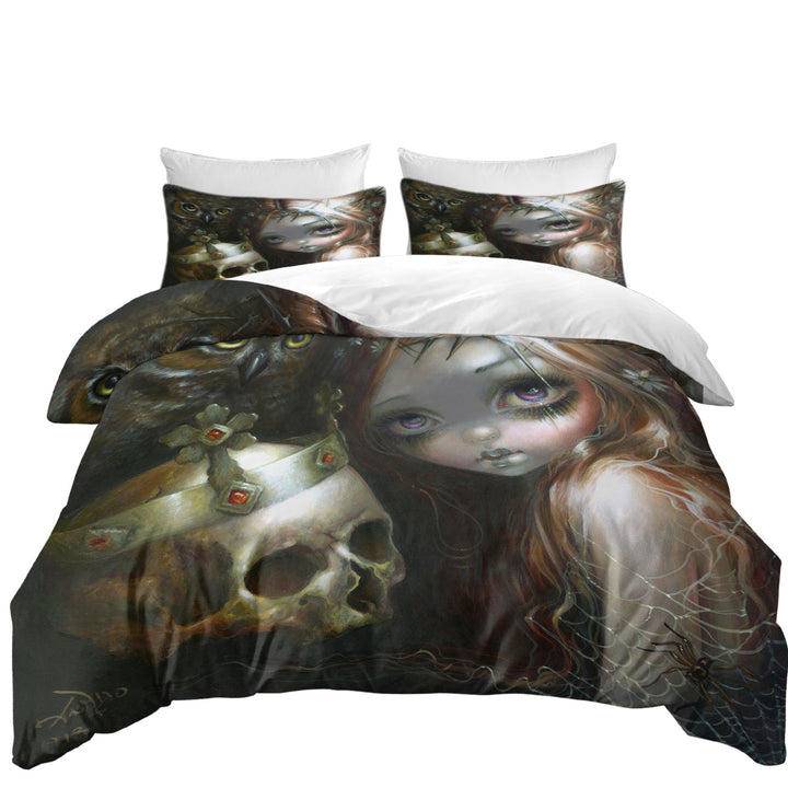 Daybed Covers Sets with Dark Art Empire of Dirt Girl and King Skull