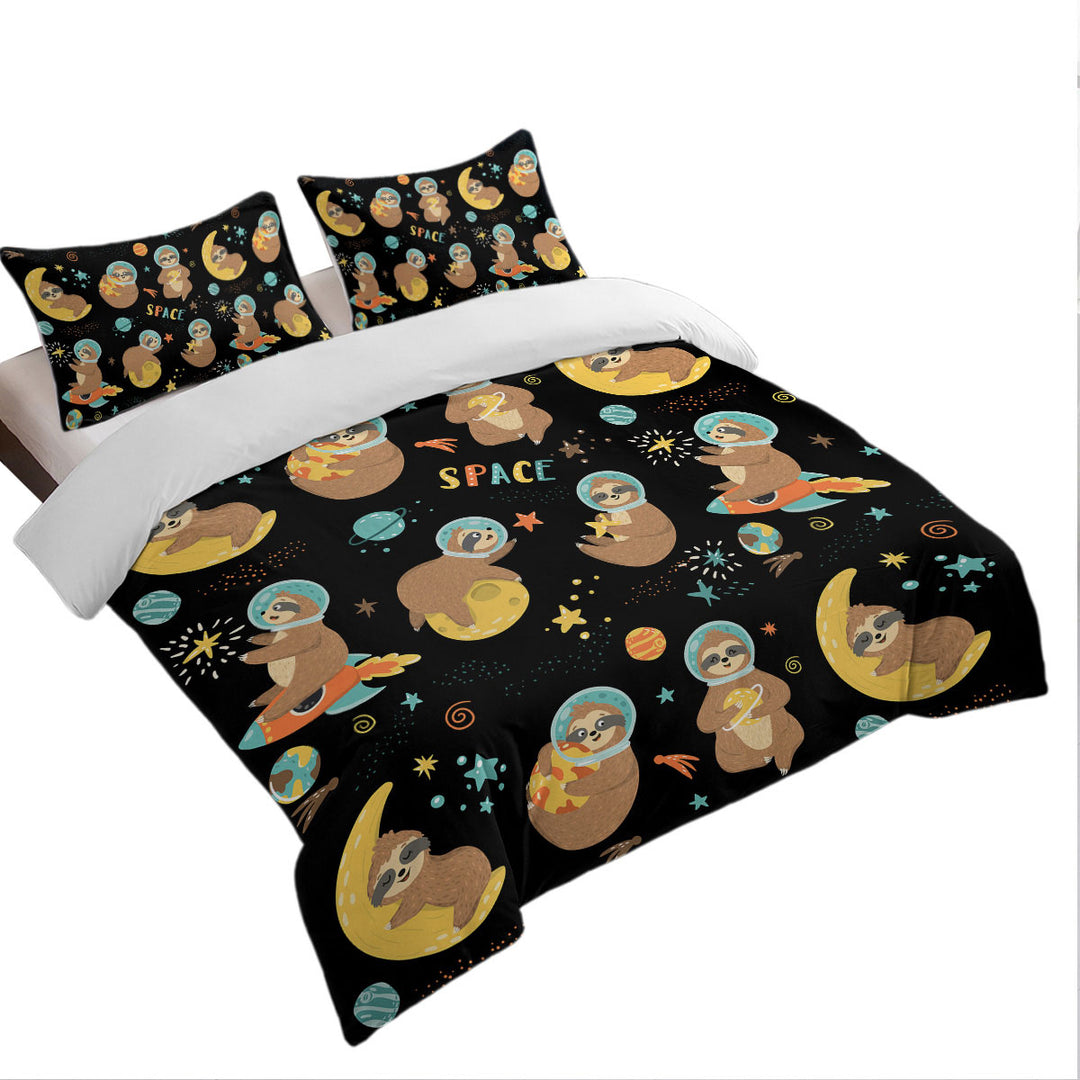 Daybed Covers Sets with Funny Cool Sloth in Space