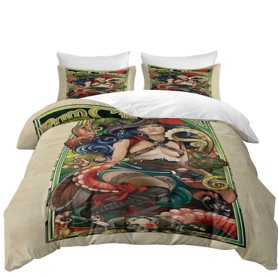 Daybed Covers Sets with Rum Cthulhu and Pretty Girl Pirate Cool Art