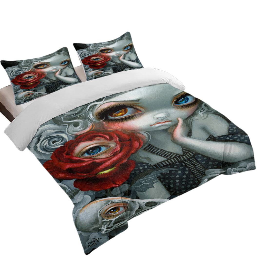 Daybed Covers Sets with Scary Gothic Art the Nightingale and the Rose