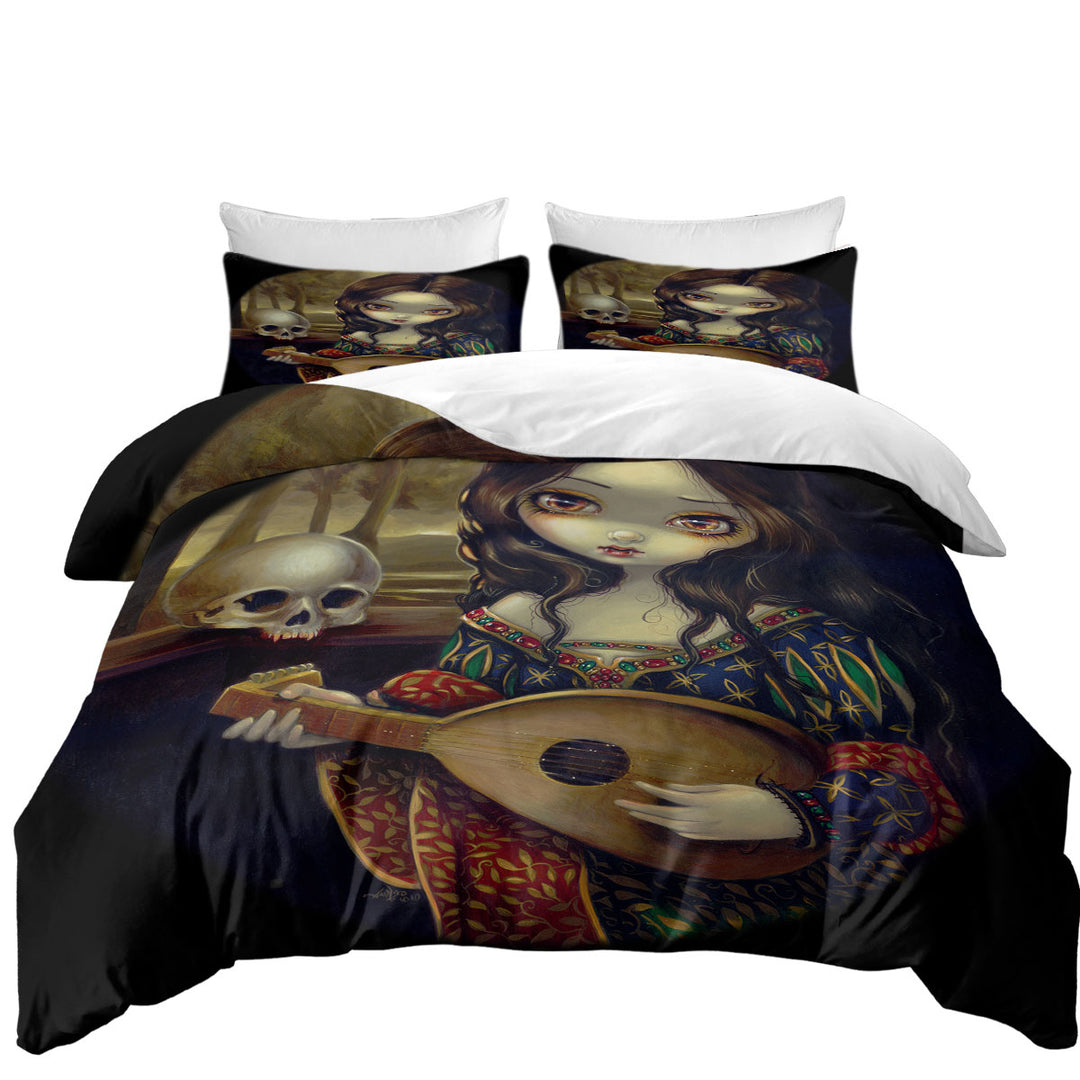 Daybed Covers Sets with The Vampire Girl Dark Art I Vampiri Il Liuto