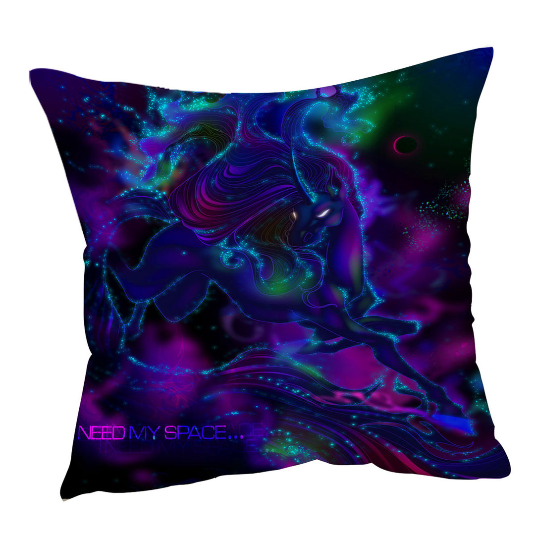 Decorative Cool Cushions Purplish Unicorn Quote I Need My Space Rudicorn