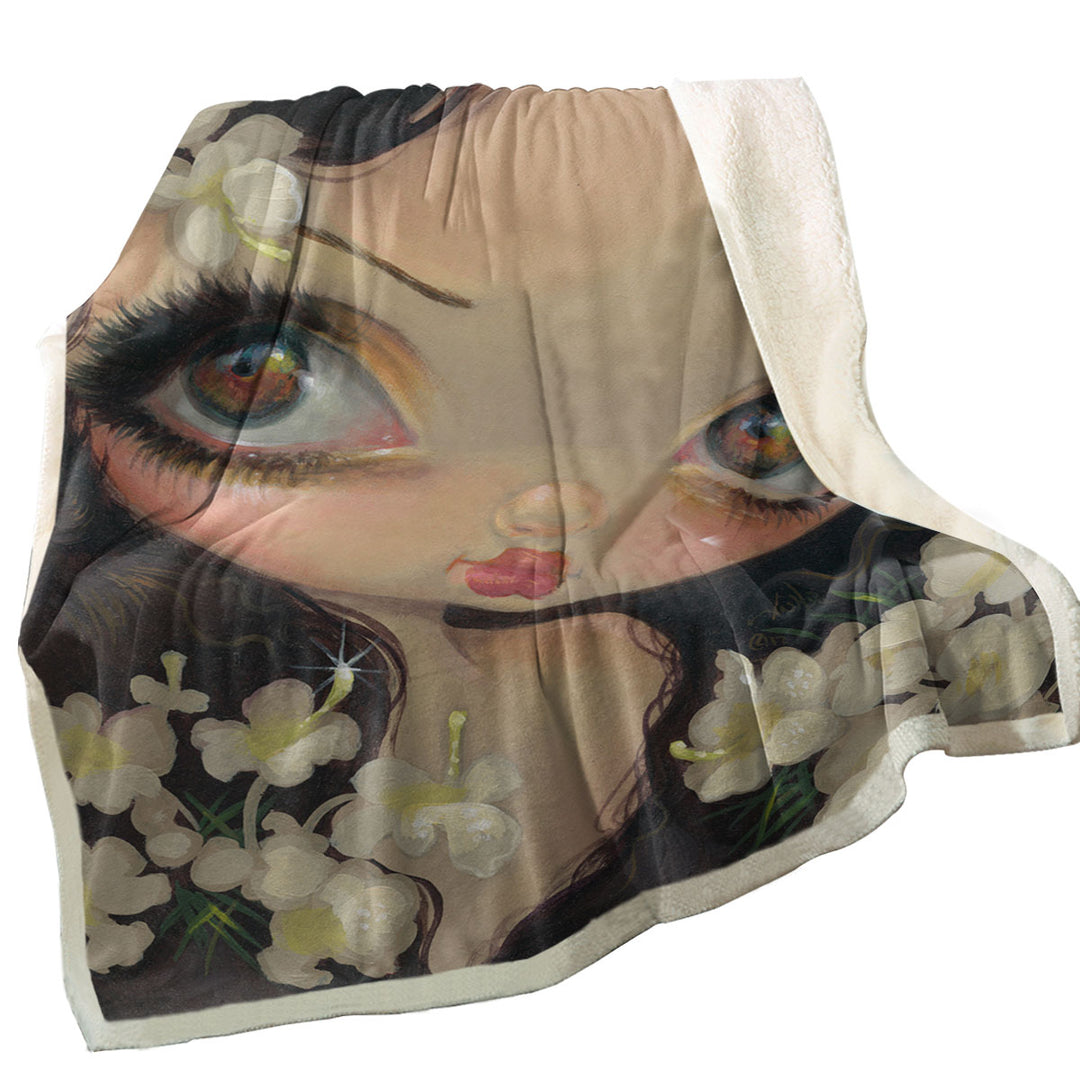 Decorative Throws of Poisonous Beauties Hemlock Girl and Flowers