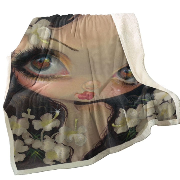 Decorative Throws of Poisonous Beauties Hemlock Girl and Flowers