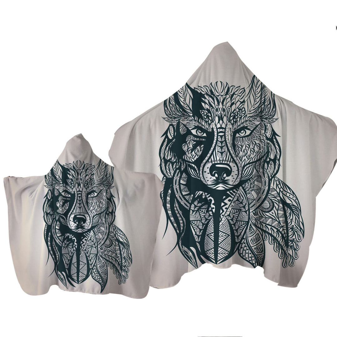 Deep Wolf Towel Hoodie