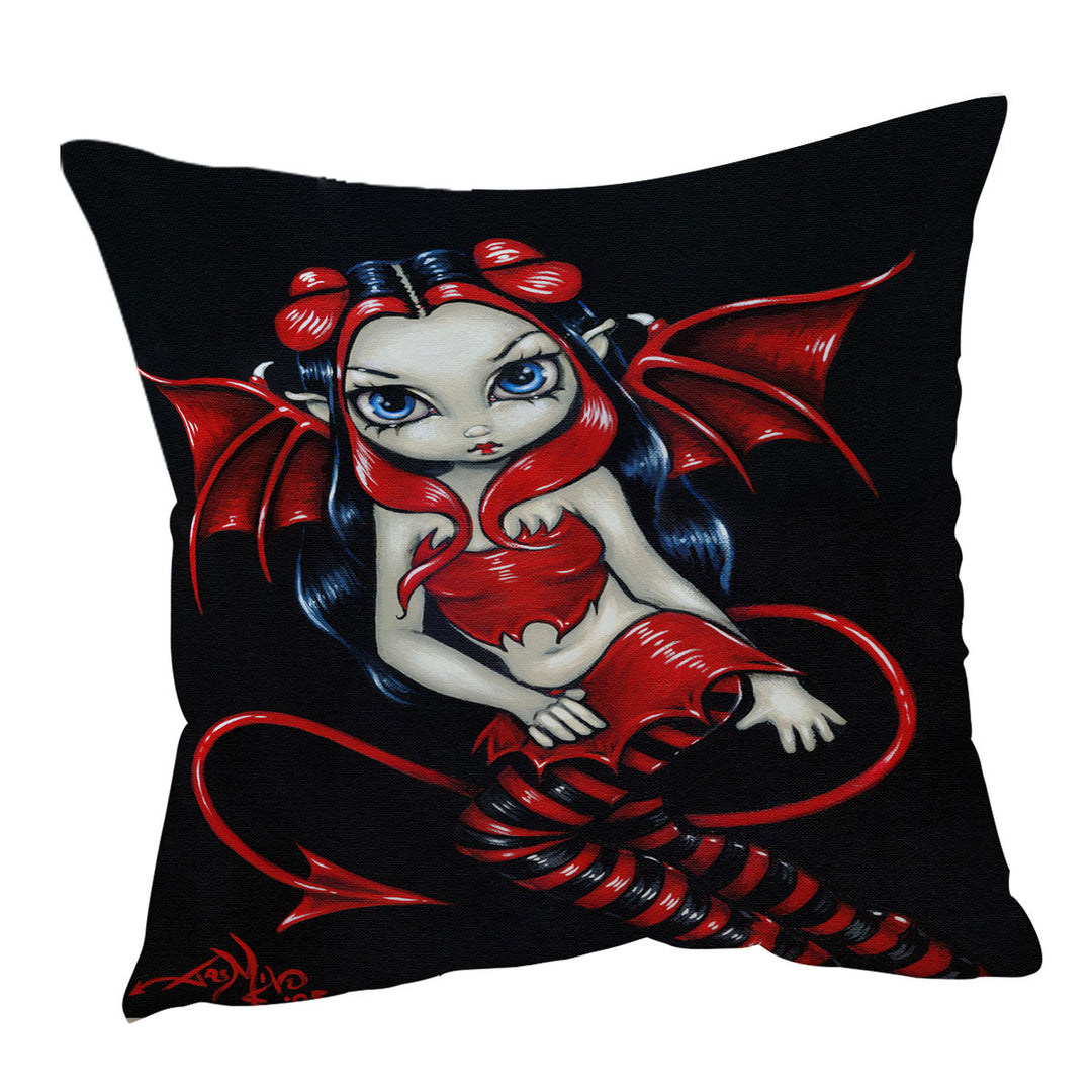 Devilish Fairy Red Winged Fairy Cushion Covers