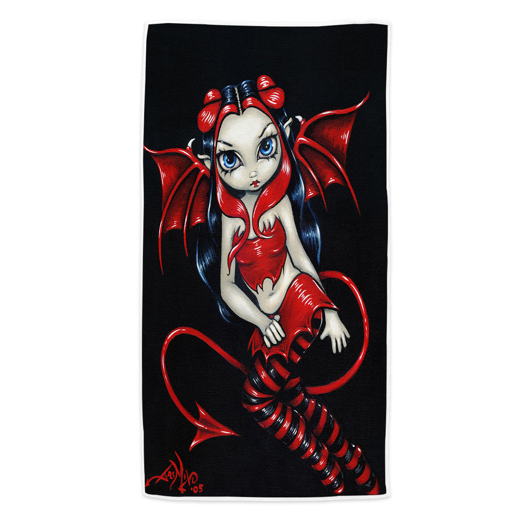 Devilish Fairy Red Winged Fairy Swims Towel