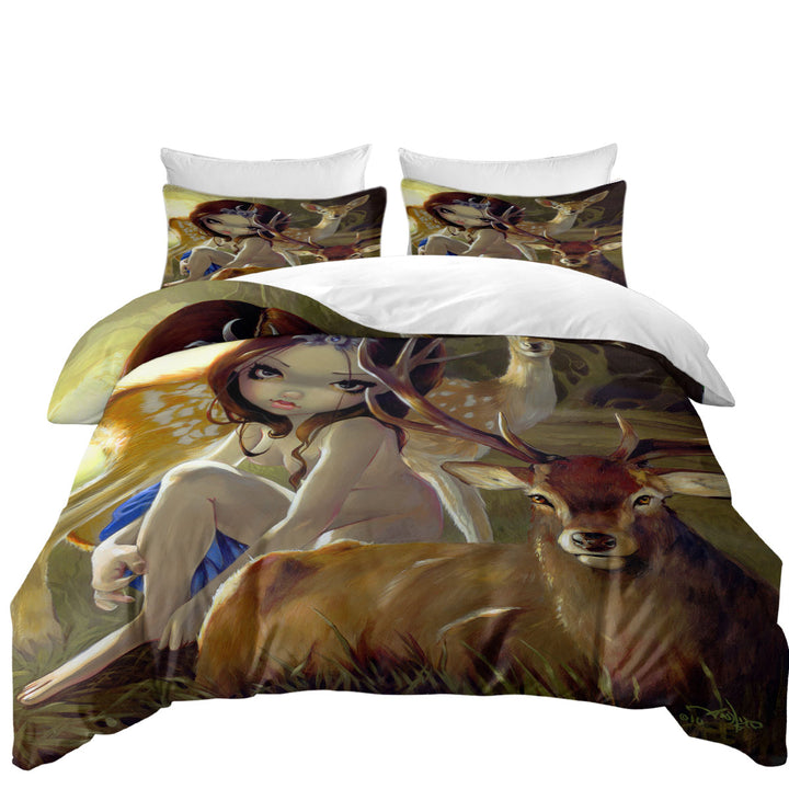 Diana in the Forest Artemis Goddess and Deer Donna Covers