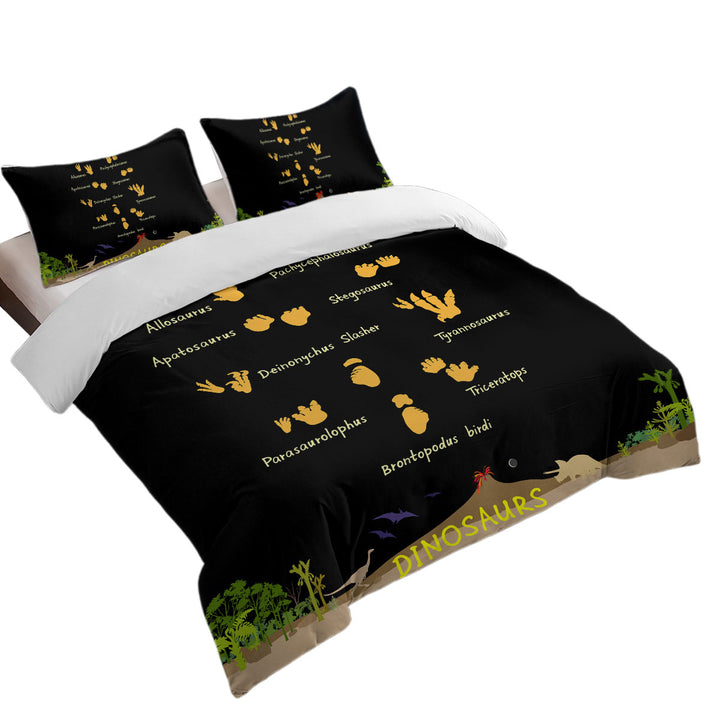 Dinosaurs World and Footprints Track Duvet Cover sale