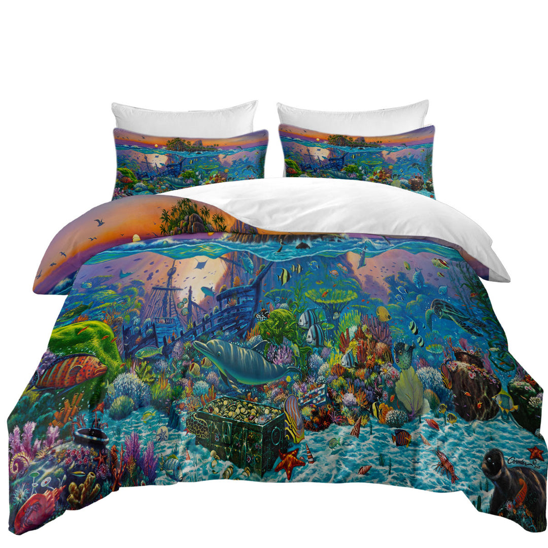 Donna Covers with Ocean Underwater Kingdom Coral Reef Island