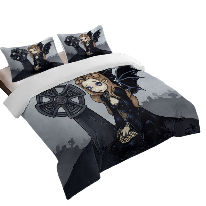 Doomed From the Start Gothic Fairy Celtic Cross King Duvet Cover set