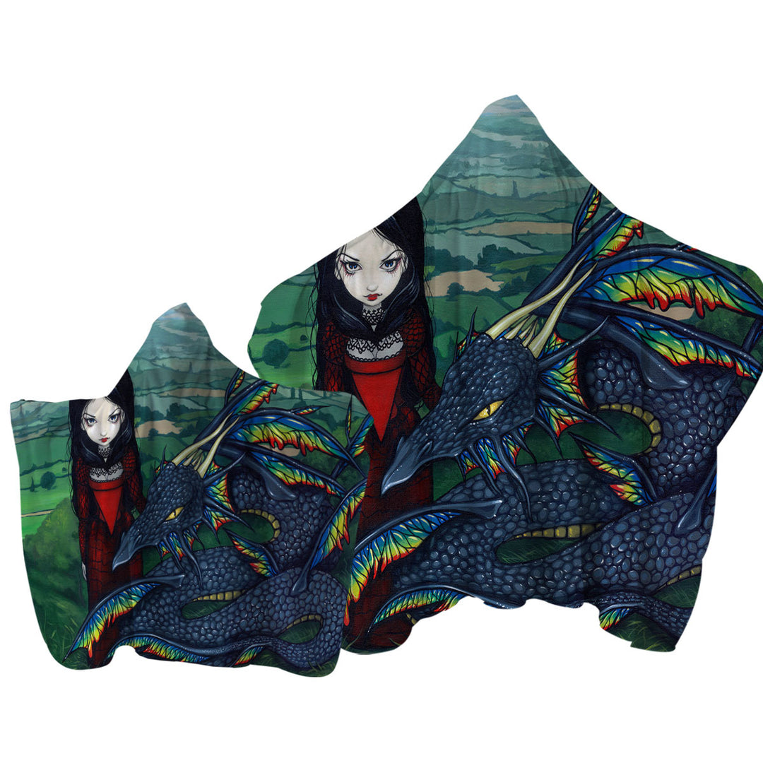 Dragon D_arc en ciel Gothic Maiden Rainbow Dragon Towel with Hood