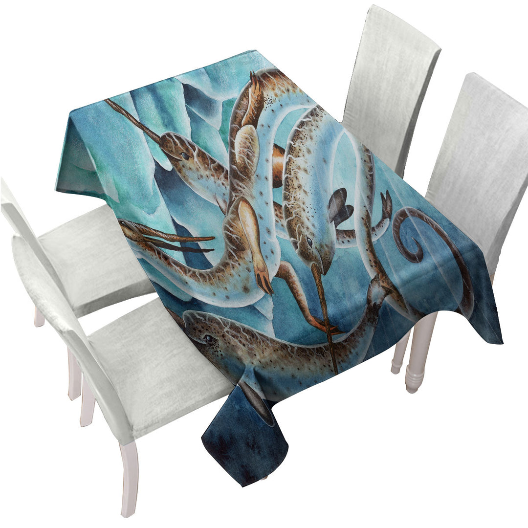 Dragon and Fantasy Creatures Art Icy Depths Table Cover