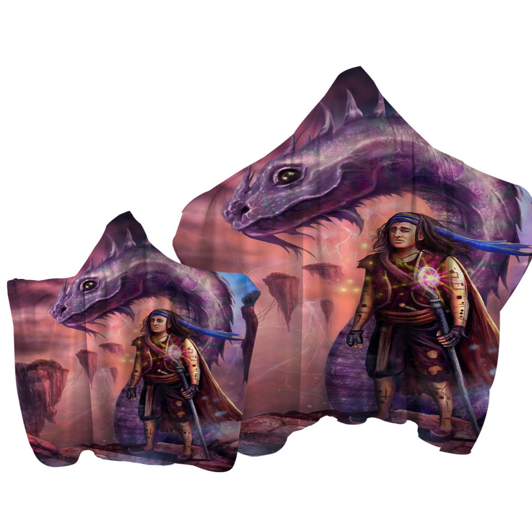 Dragon and Thrakos Cool Fantasy Art Towel with Hood