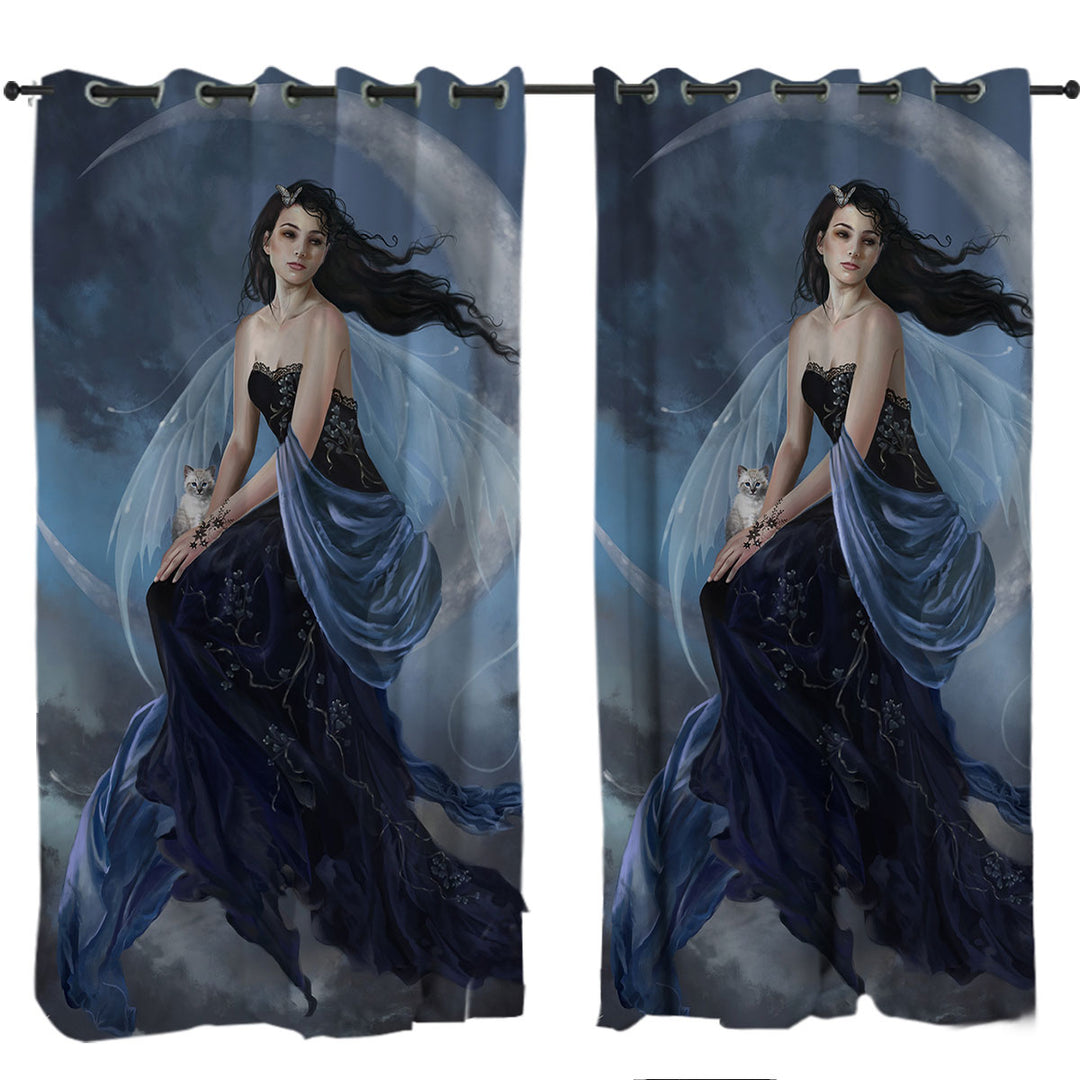 Drapery with Fantasy Art the Moon Indigo Fairy