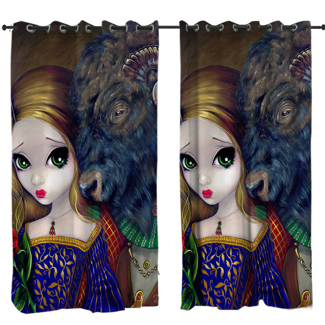 Drapes and Curtains with Fairytale Art Beauty and the Beast