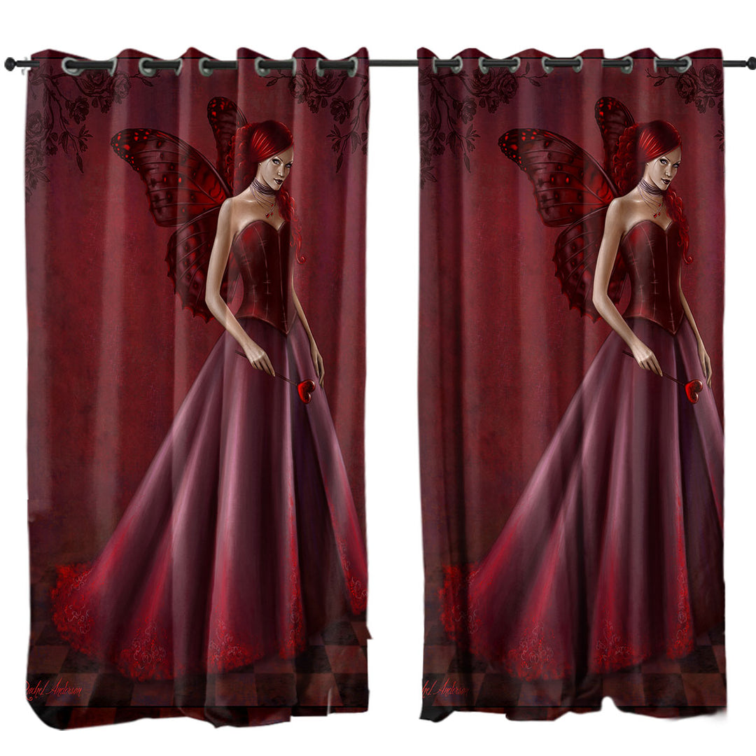 Drapes and Curtains with Queen of Hearts Red Art Beautiful Woman