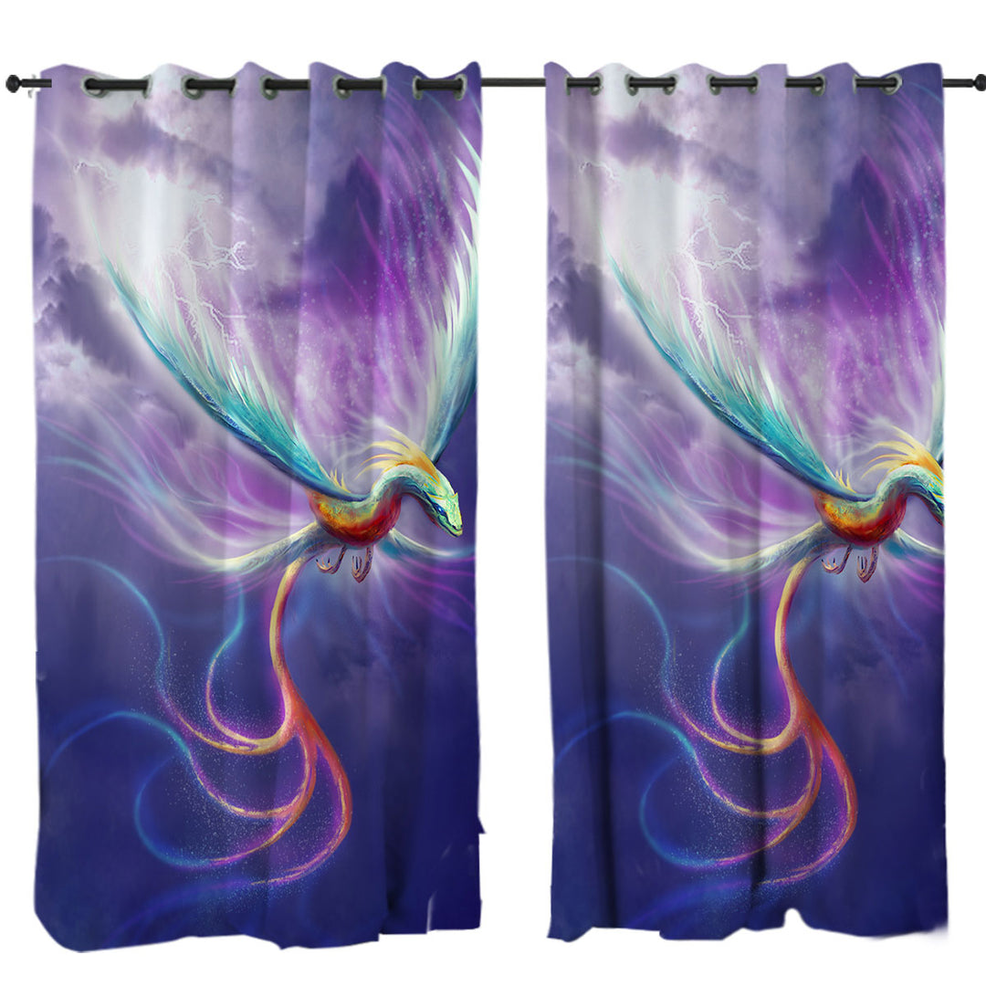 Drapes for Living Room with Cool Fantasy Art Thrasys the Dragon Bird