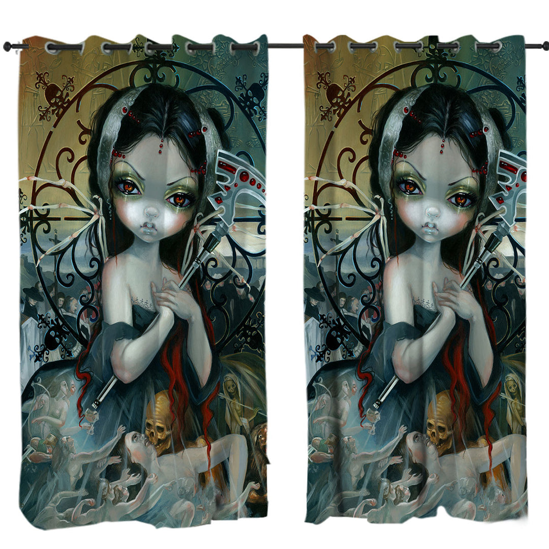 Drapes for Living Room with Dark Gothic Art Unseelie Court Death Maiden