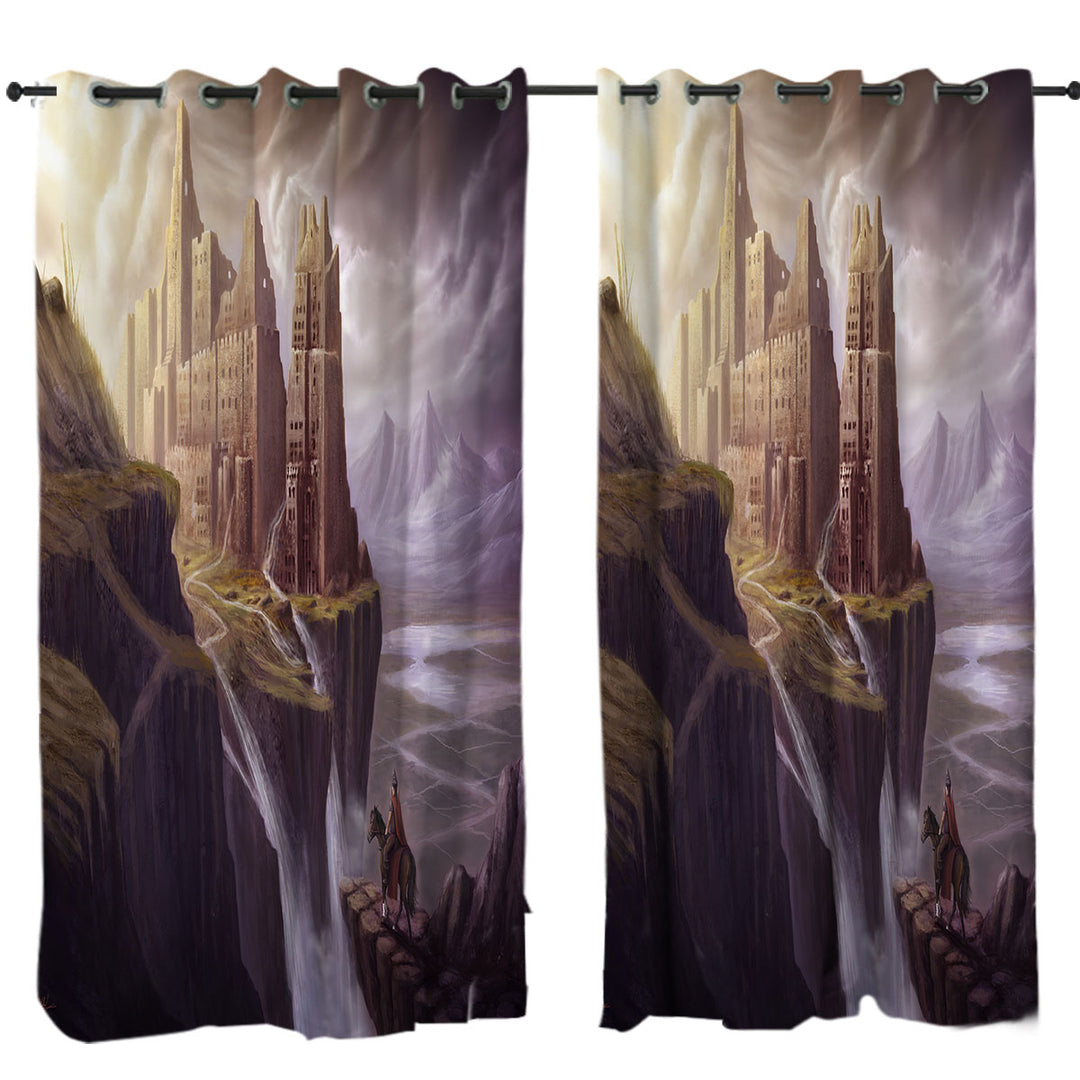 Drapes for Living Room with Fantasy Art the Castle Ruins