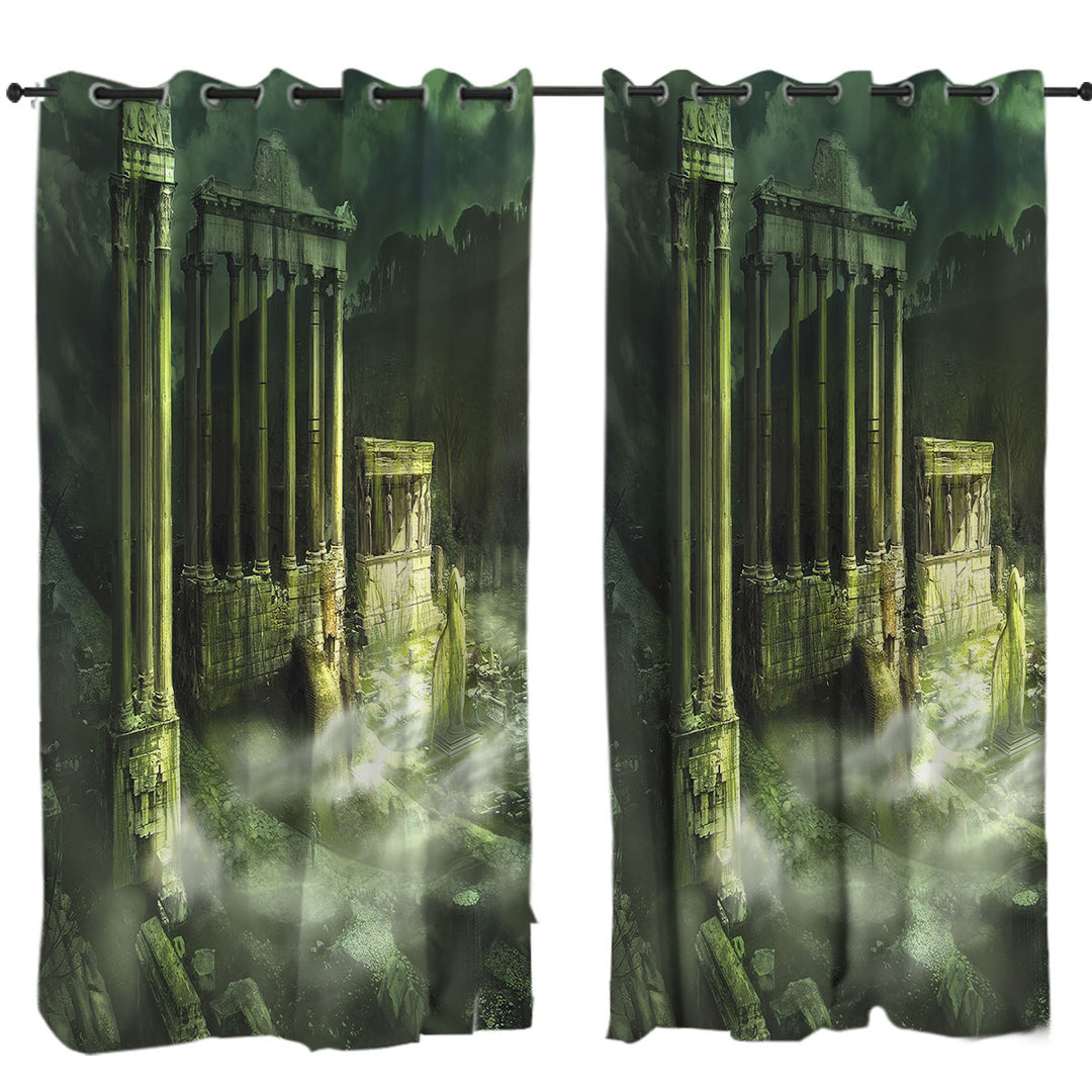 Drapes with Ancient Fantasy Art Ruined Temple